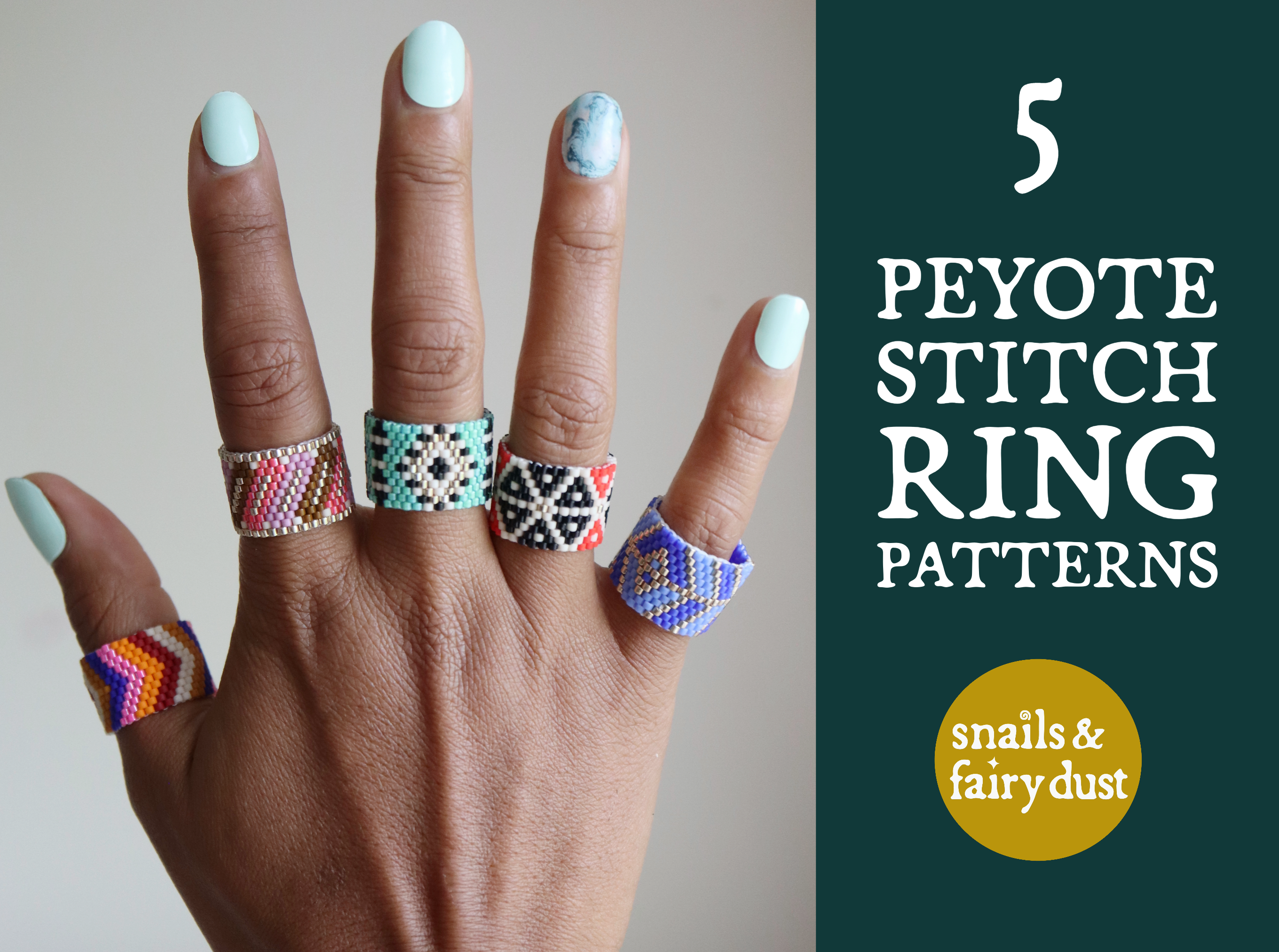Peyote Stitch Ring 5 Pattern Bundle - Instant Digital Download – Snails and  Fairydust